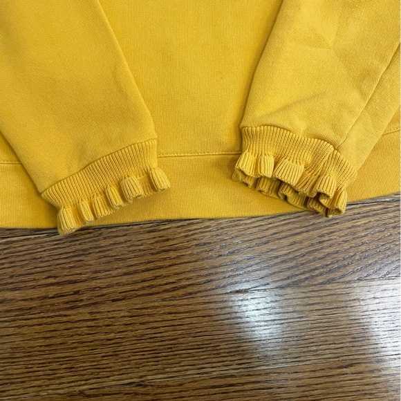 Talbots Sweater Sweatshirt Golden Yellow w/ Ruffles Size Small - Picture 8 of 11